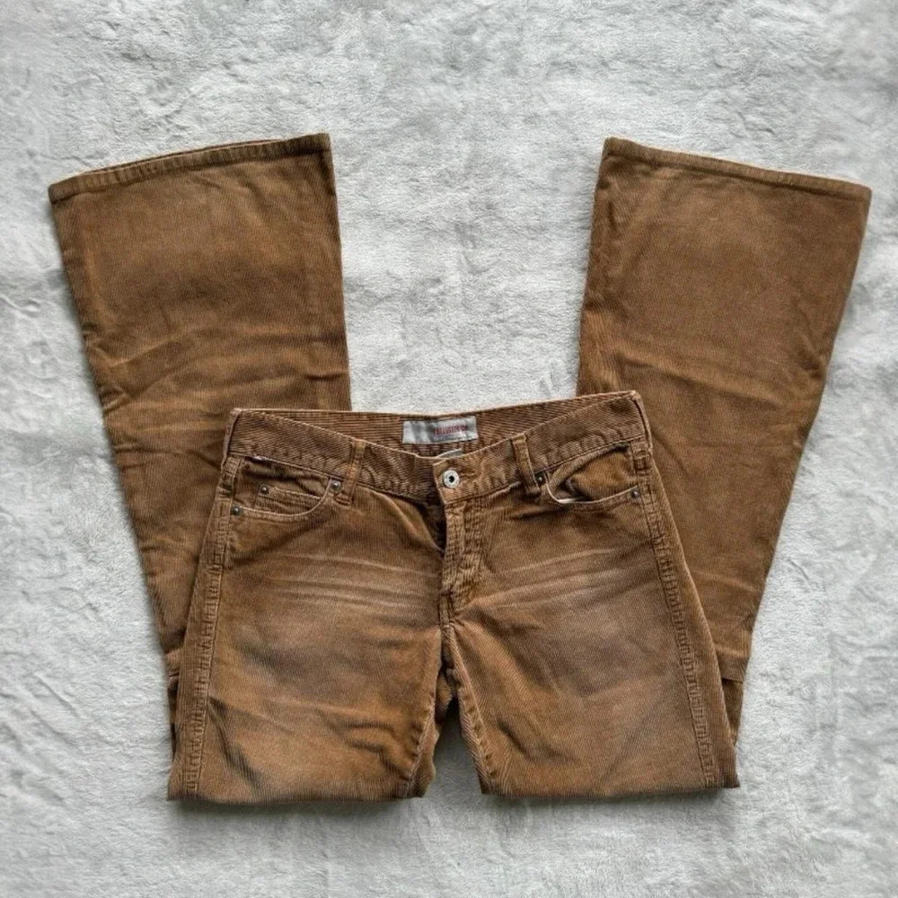 Vintage 90s 2000s Hollister Co. Brown low rise flare corduroy pants - Picture 3 of 7